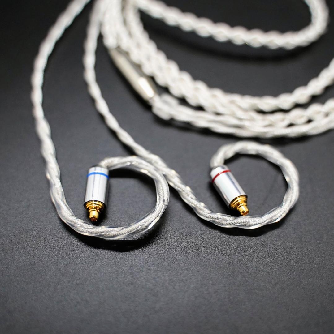 【1点のみ】7N粒子単結晶銅銀メッキ リッツ構造ケーブルIE900 4.4mm