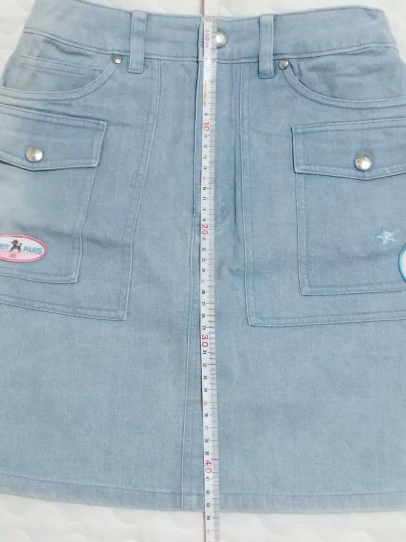 【希少】ポンポネット　ミントくん　デニム台形スカート　160