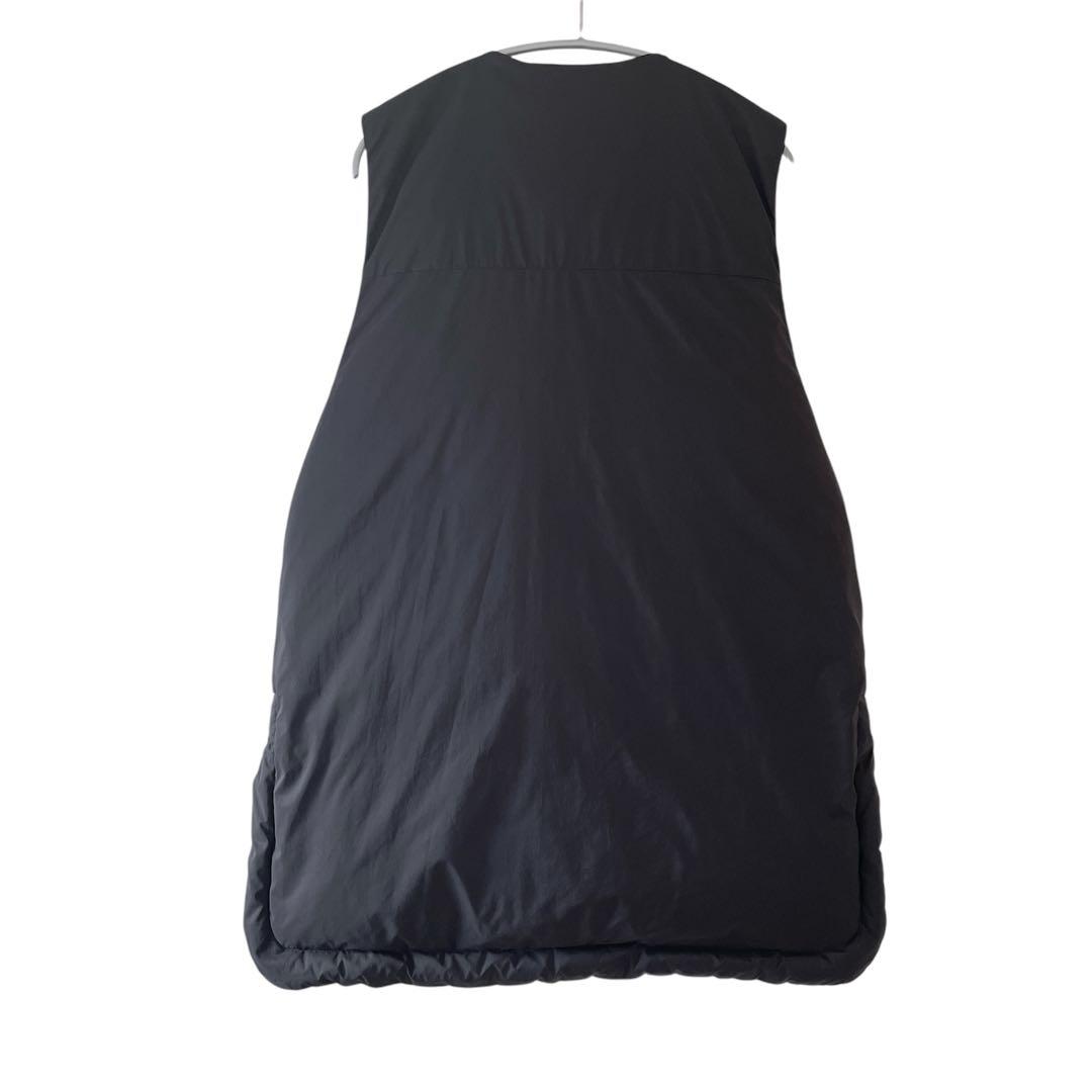 ☆美品今季 nagonstans ナゴンスタンス ノーカラー ダウン ベスト 黒