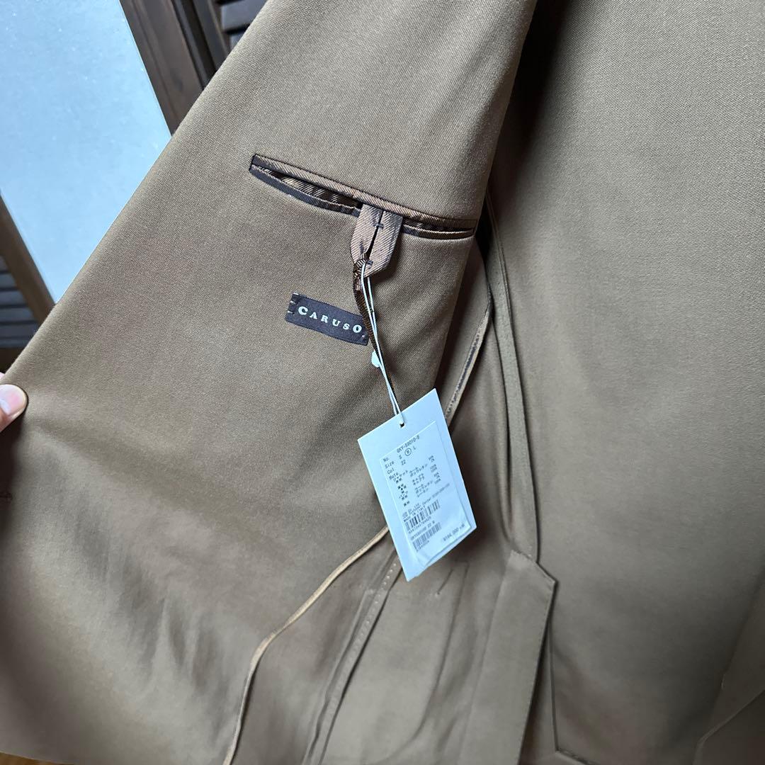 【新品価格16万円】CARUSO カルーゾ　 ダブルスーツ4つボタン　ブラウン