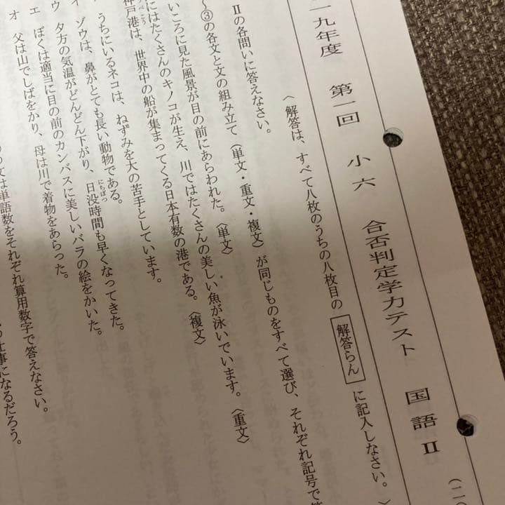 no22503102_【浜学園】小６　合否判定学力テスト第1～4回　国・算・理