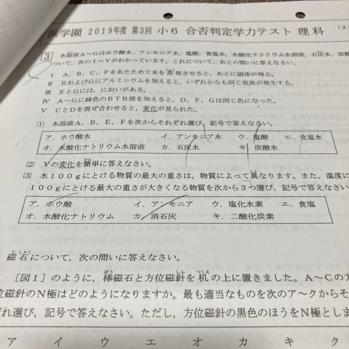 no22503102_【浜学園】小６　合否判定学力テスト第1～4回　国・算・理