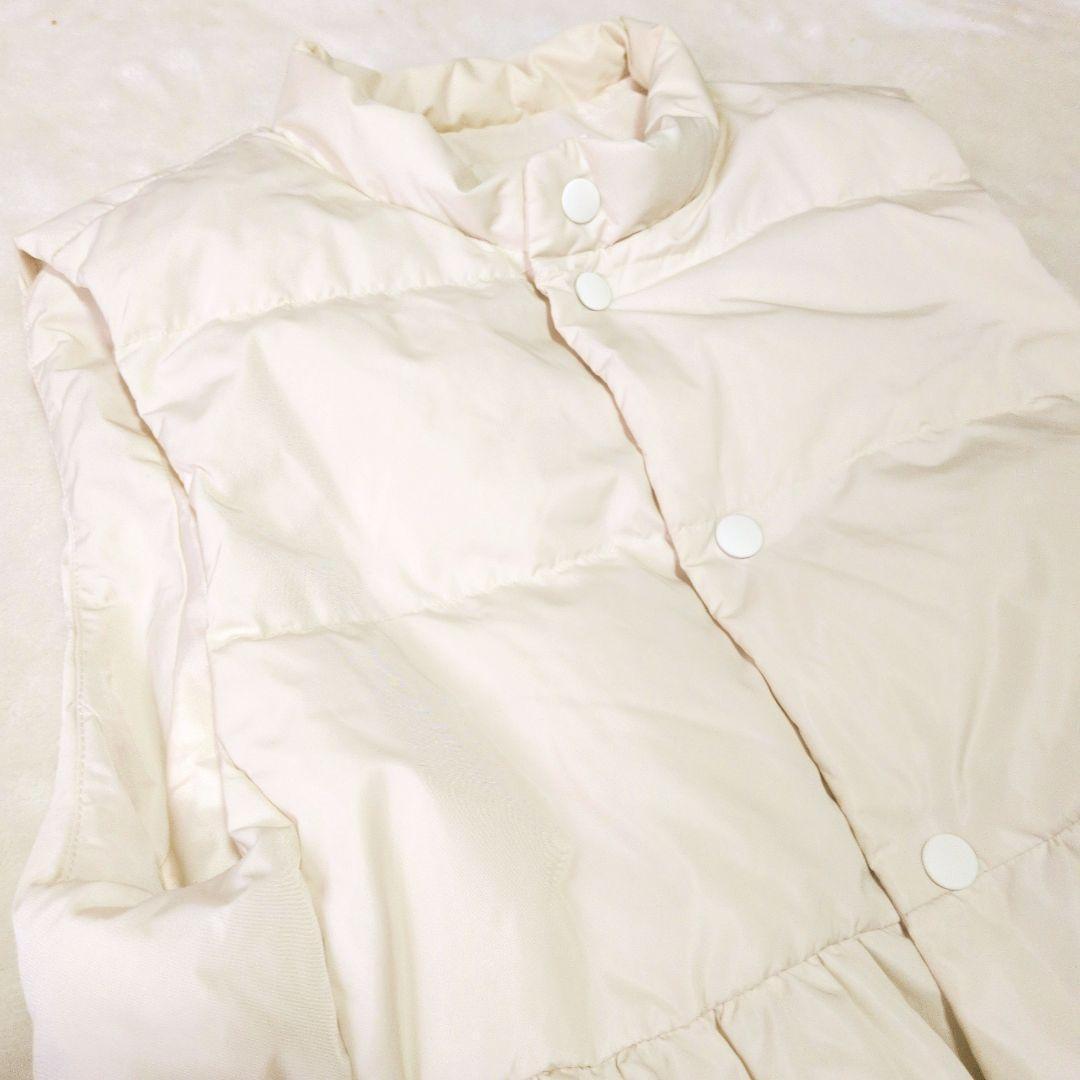 PaDD　エストネーション　ダウンベスト　ペプラム　アイボリー　Sサイズ　白