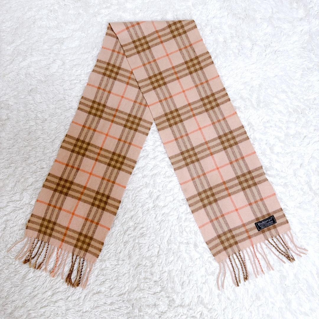 BURBERRY バーバリー ノバチェック マフラー カシミヤ 100％ ピンク