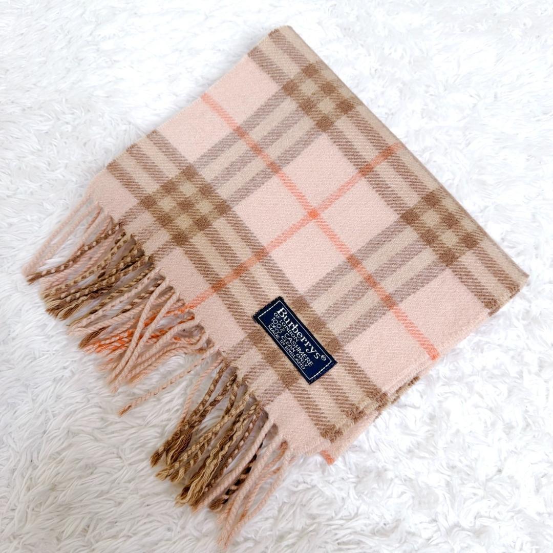 BURBERRY バーバリー ノバチェック マフラー カシミヤ 100％ ピンク