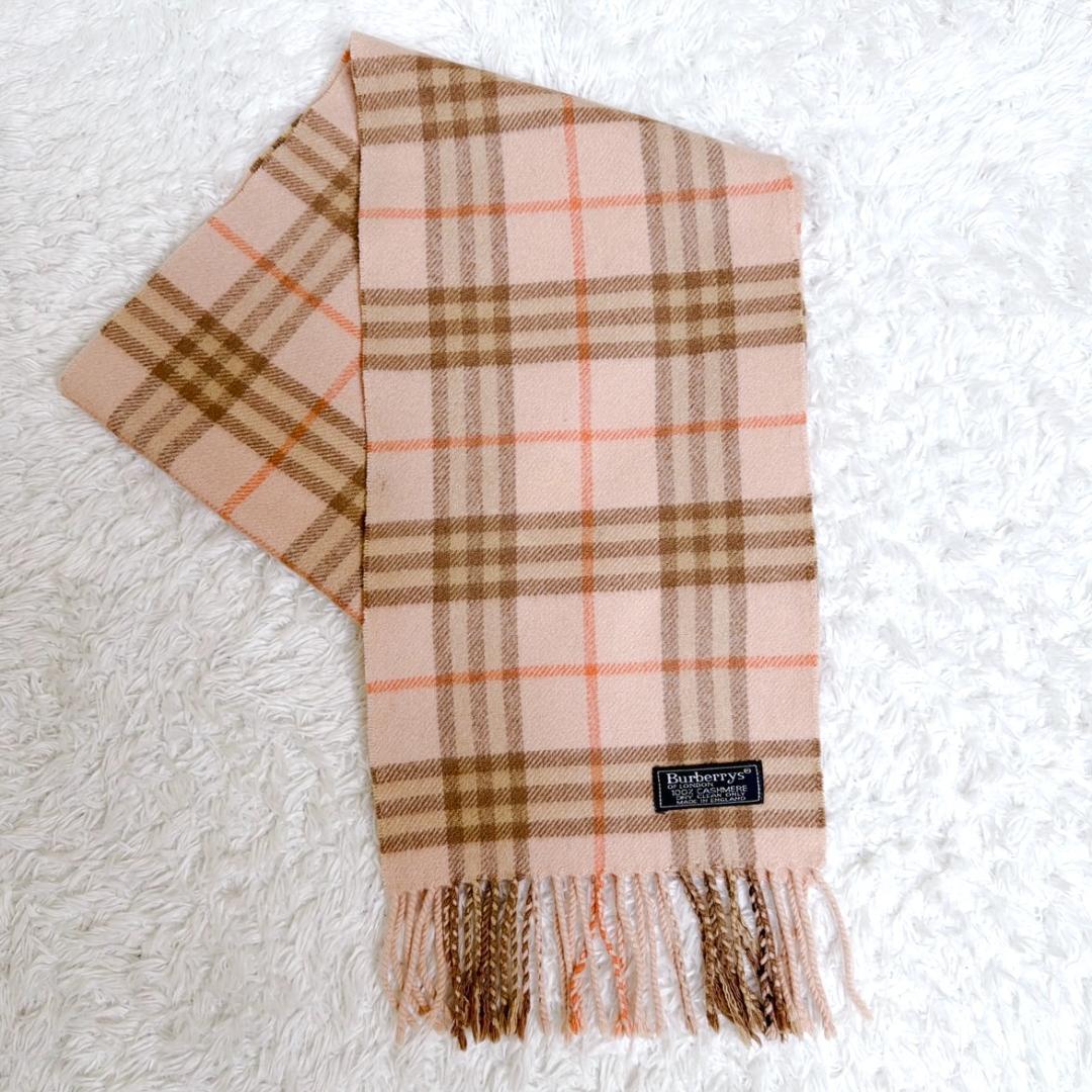 BURBERRY バーバリー ノバチェック マフラー カシミヤ 100％ ピンク