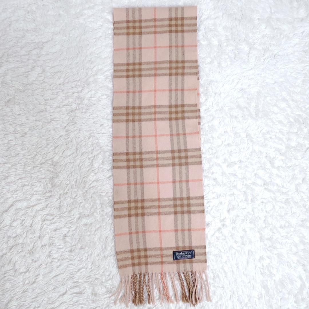 BURBERRY バーバリー ノバチェック マフラー カシミヤ 100％ ピンク