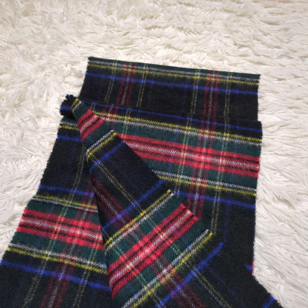 ジョンストンズ　カシミヤ マフラー　ストール　ブラックスチュアート