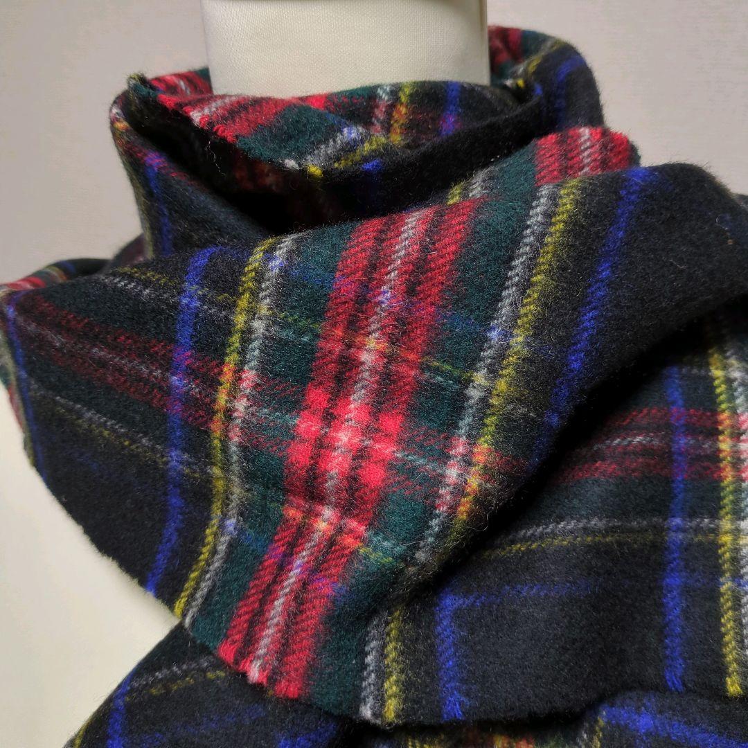 ジョンストンズ　カシミヤ マフラー　ストール　ブラックスチュアート