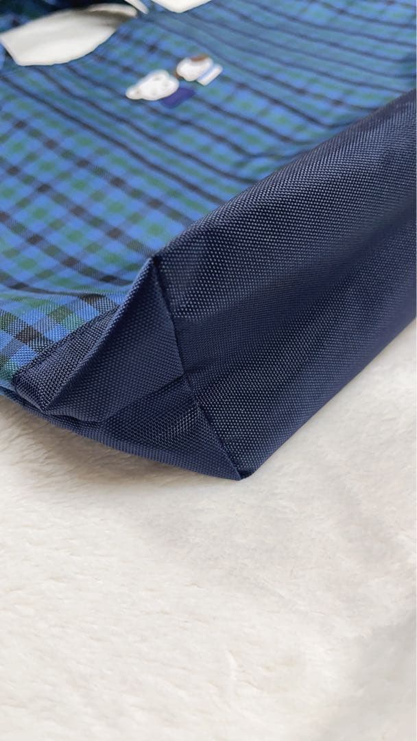 familiar チェック柄 手提げバッグ