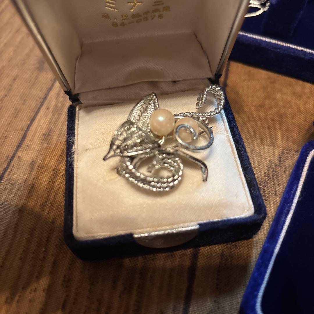 未使用】造幣局製　SV　シルバー　フクロウ　 カフリンクス　タイピン セット