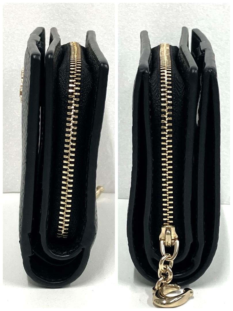 ［S12-68］未使用品 COACH スナップウォレット レザー 黒 ミニ財布