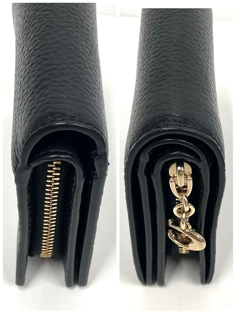 ［S12-68］未使用品 COACH スナップウォレット レザー 黒 ミニ財布