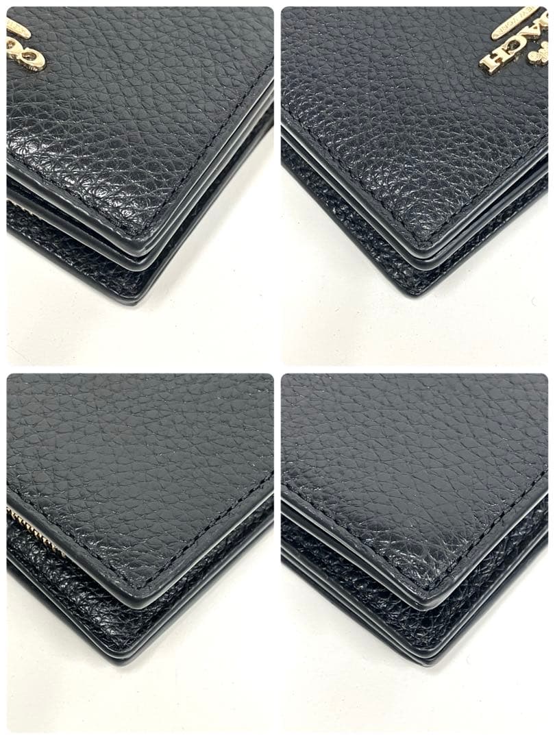 ［S12-68］未使用品 COACH スナップウォレット レザー 黒 ミニ財布