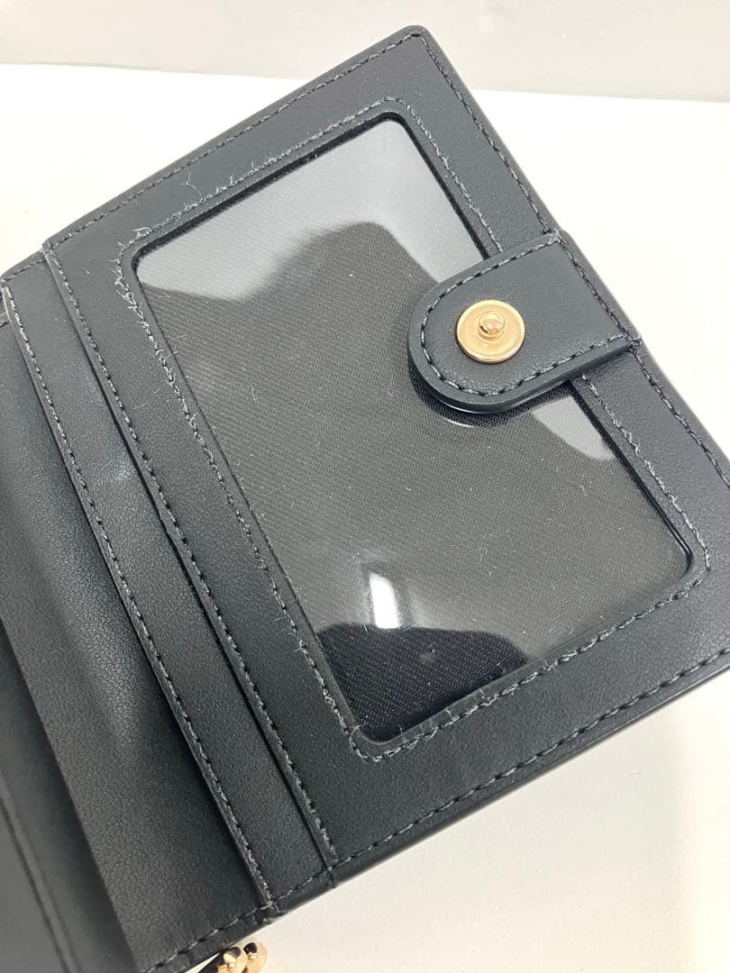 ［S12-68］未使用品 COACH スナップウォレット レザー 黒 ミニ財布