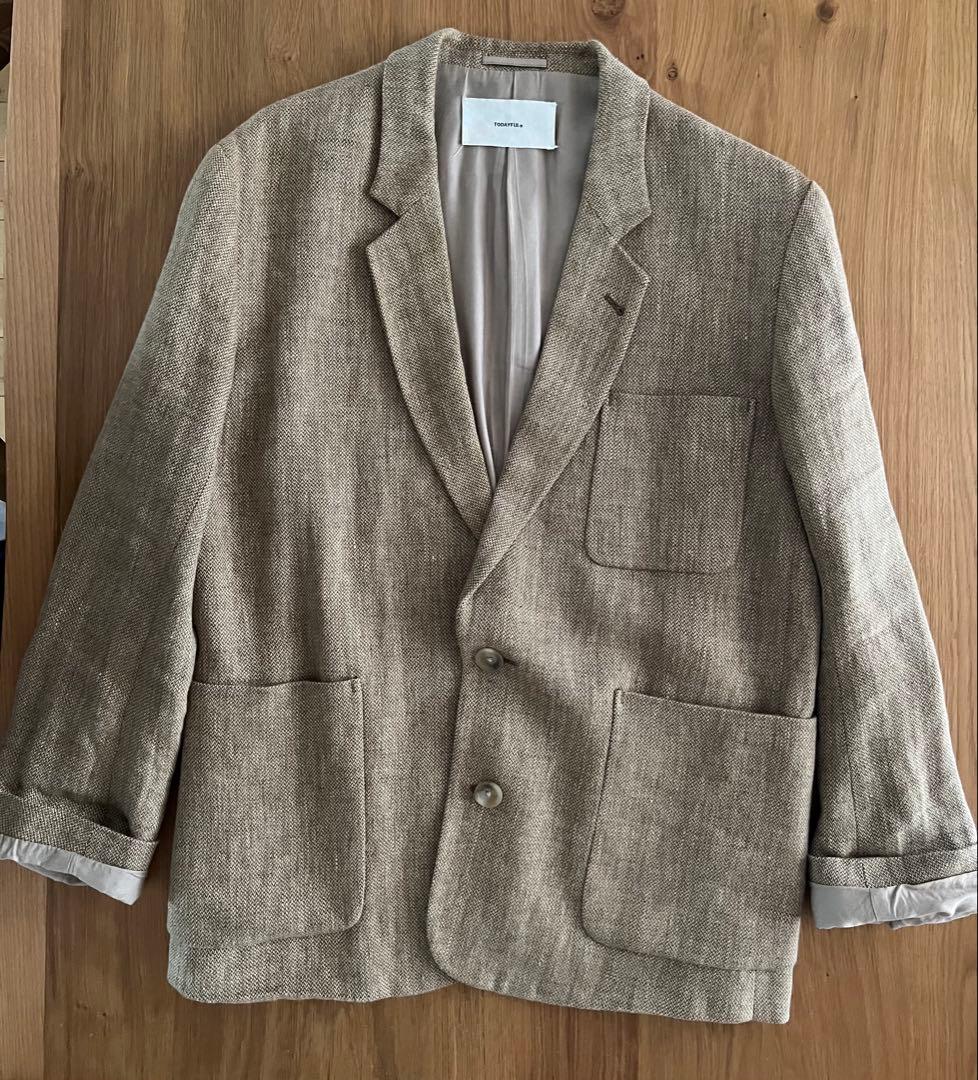 【todayful】boyfriend linen jacket 38 ベージュ