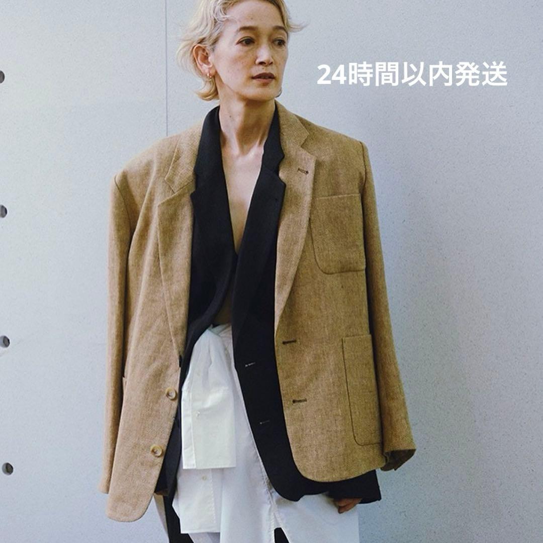 【todayful】boyfriend linen jacket 38 ベージュ