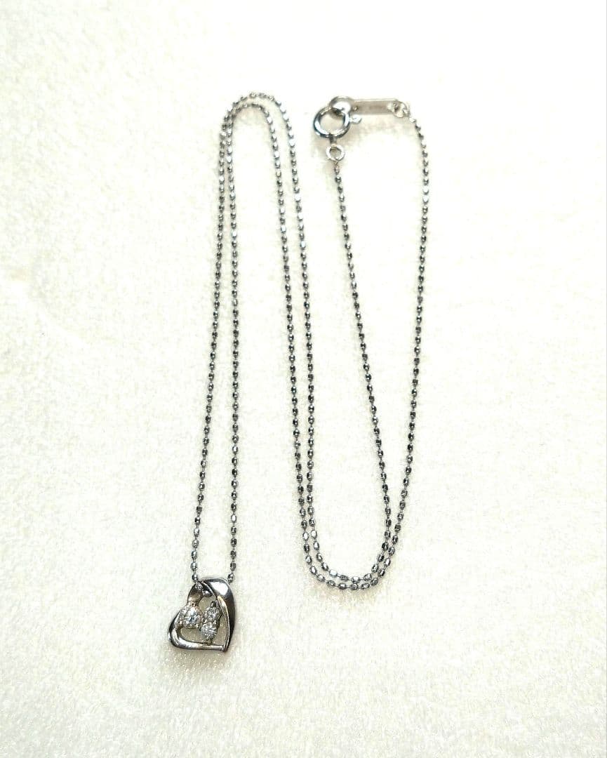 MK商品 4°C K18WG ダイヤモンドネックレス