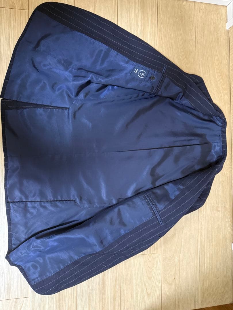 【Ryo 】BEAMS F ストライプスーツ ネイビー×白 48