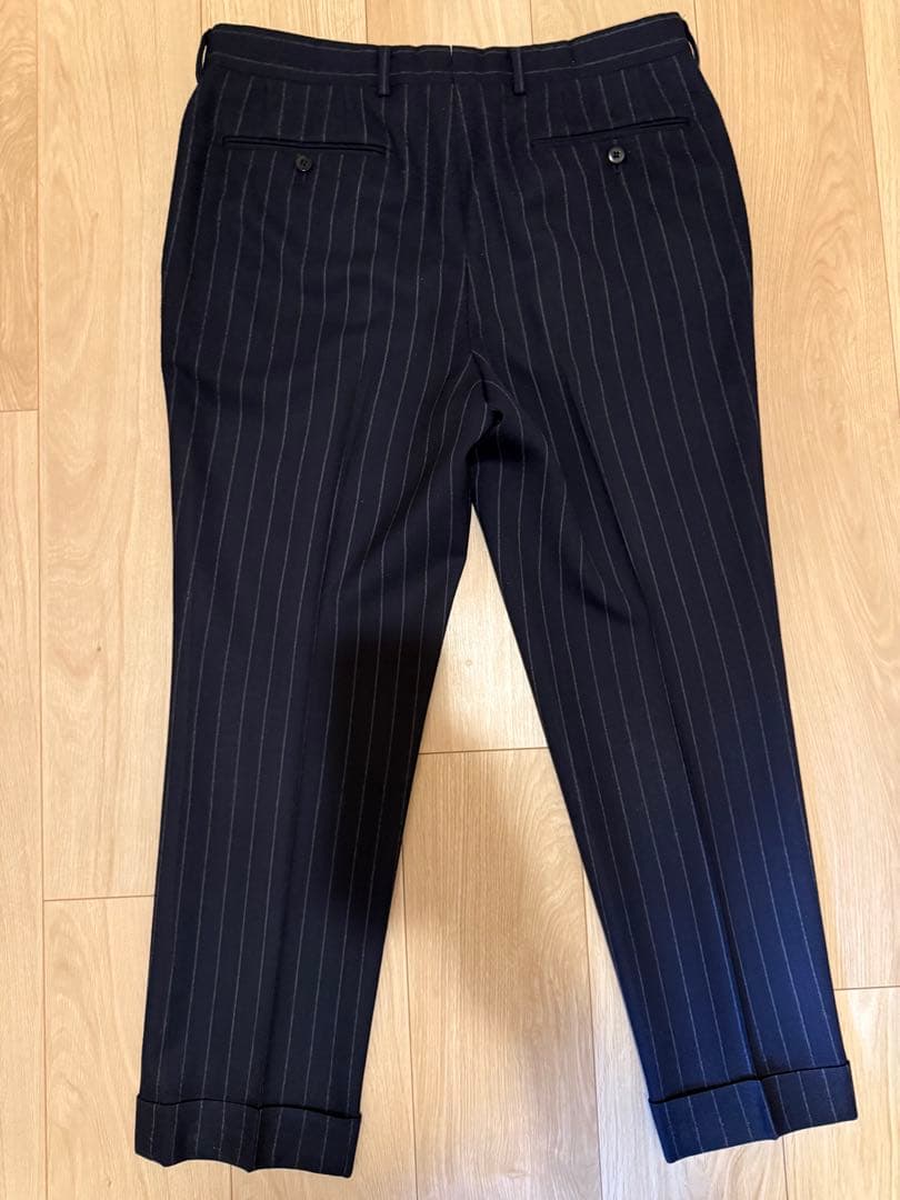 【Ryo 】BEAMS F ストライプスーツ ネイビー×白 48