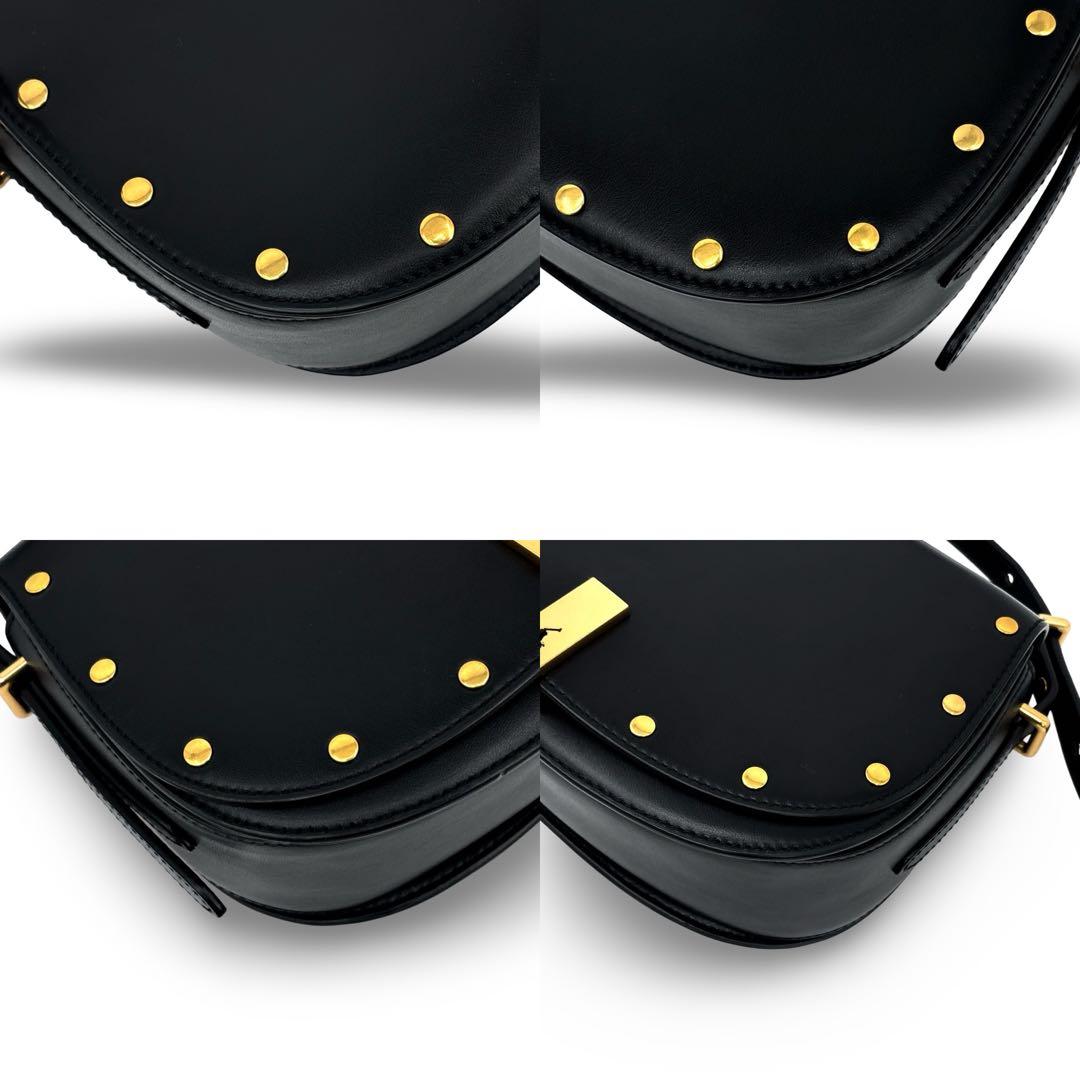 【未使用級】ポロラルフローレン　レザー　サドルバッグ　ID ショルダー　黒