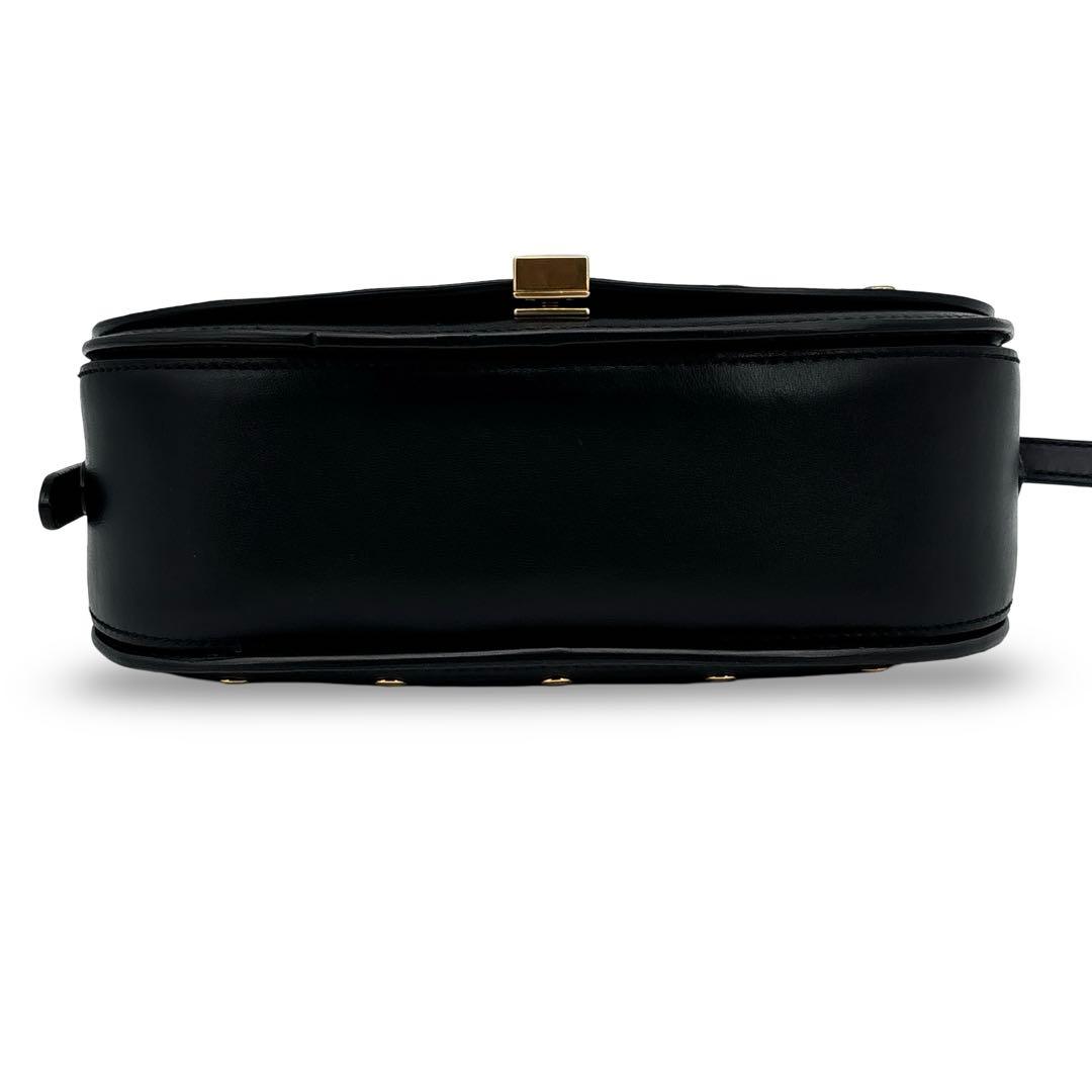 【未使用級】ポロラルフローレン　レザー　サドルバッグ　ID ショルダー　黒