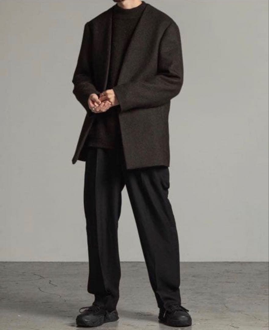 美品★Text alpaca NO COLLAR JACKET 2ジャケット