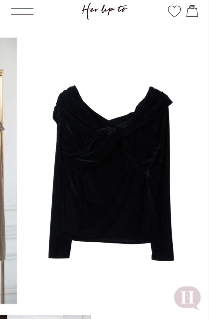 トップス herlipto Twisted Gathered Velour Top