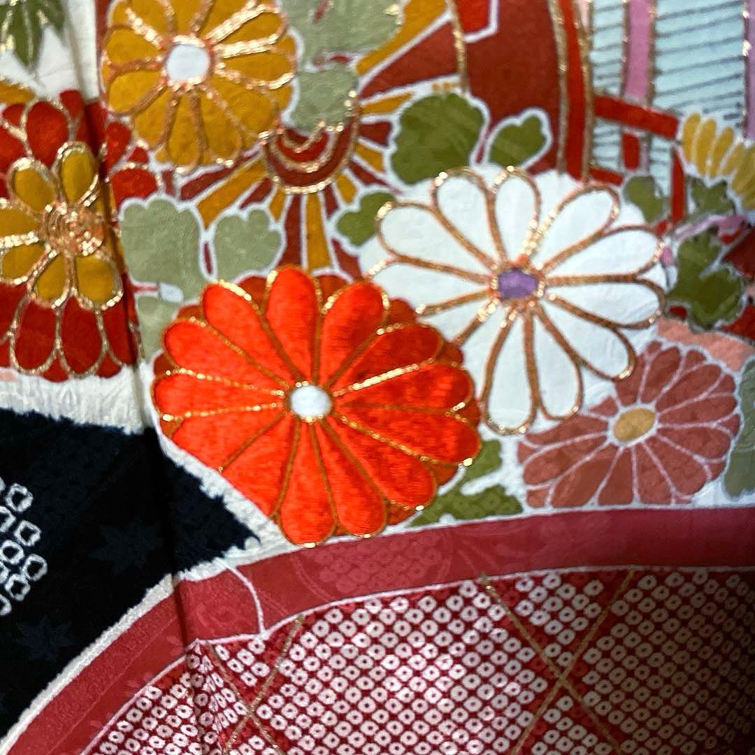 振袖フルセット　絞り　手描き友禅　手刺繍　吉祥文様　鳳凰　成人式振袖　振袖