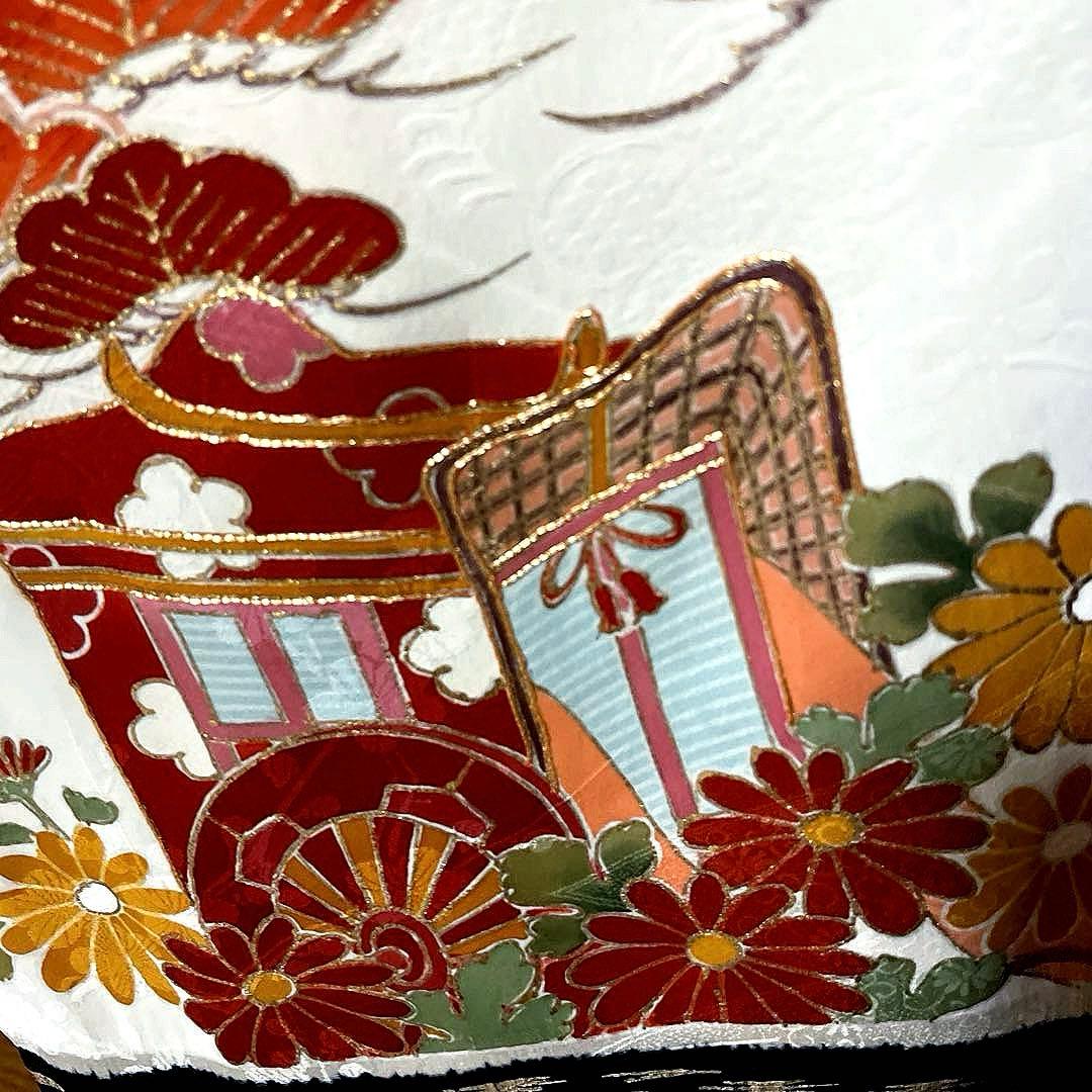 振袖フルセット　絞り　手描き友禅　手刺繍　吉祥文様　鳳凰　成人式振袖　振袖