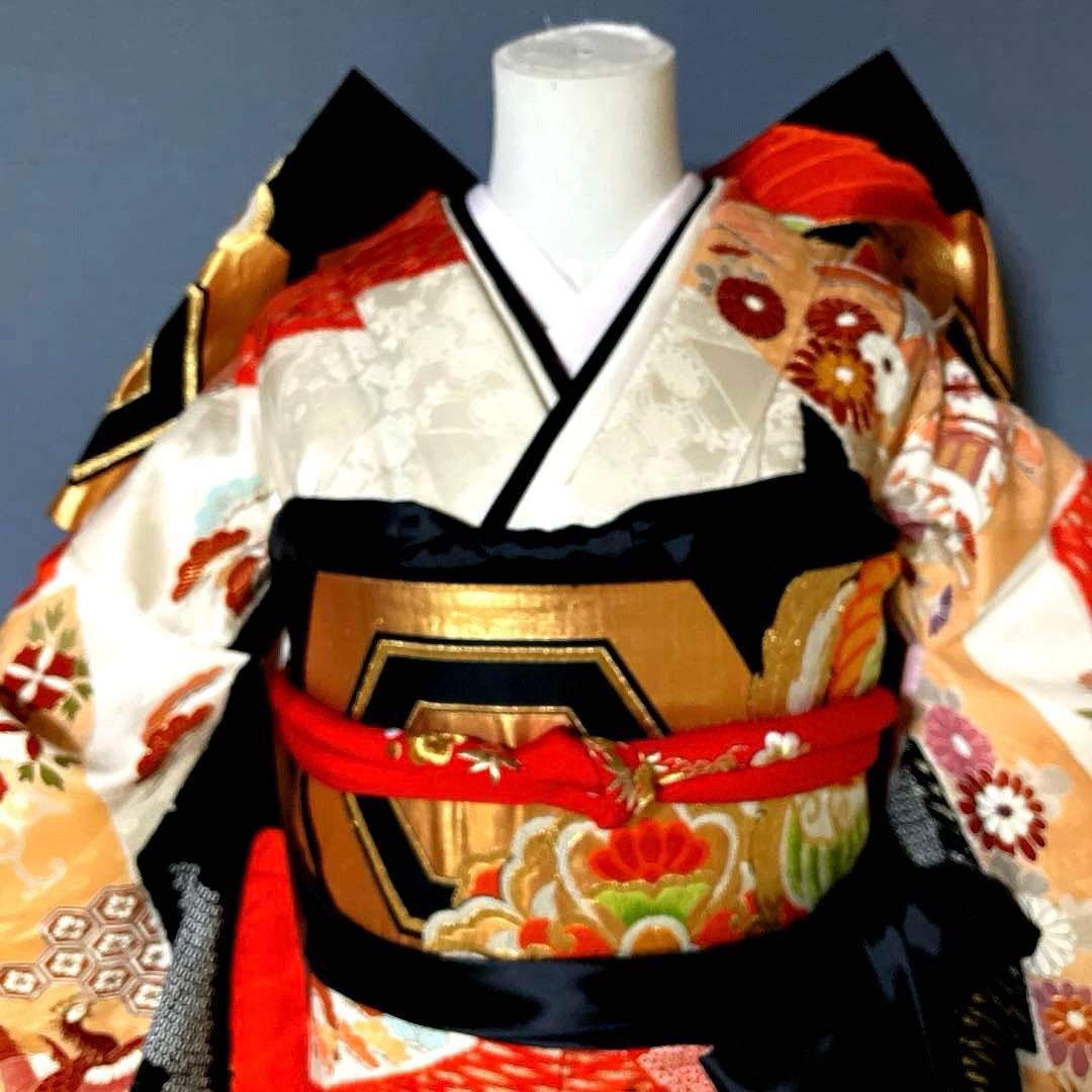 振袖フルセット　絞り　手描き友禅　手刺繍　吉祥文様　鳳凰　成人式振袖　振袖