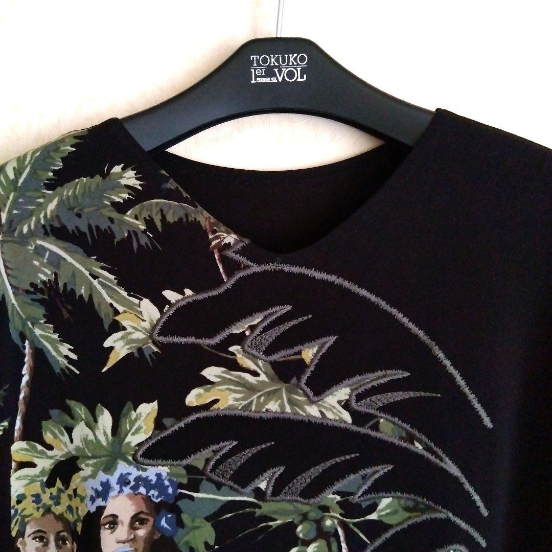 トクコプルミエヴォル 南国プリント 半袖チュニック