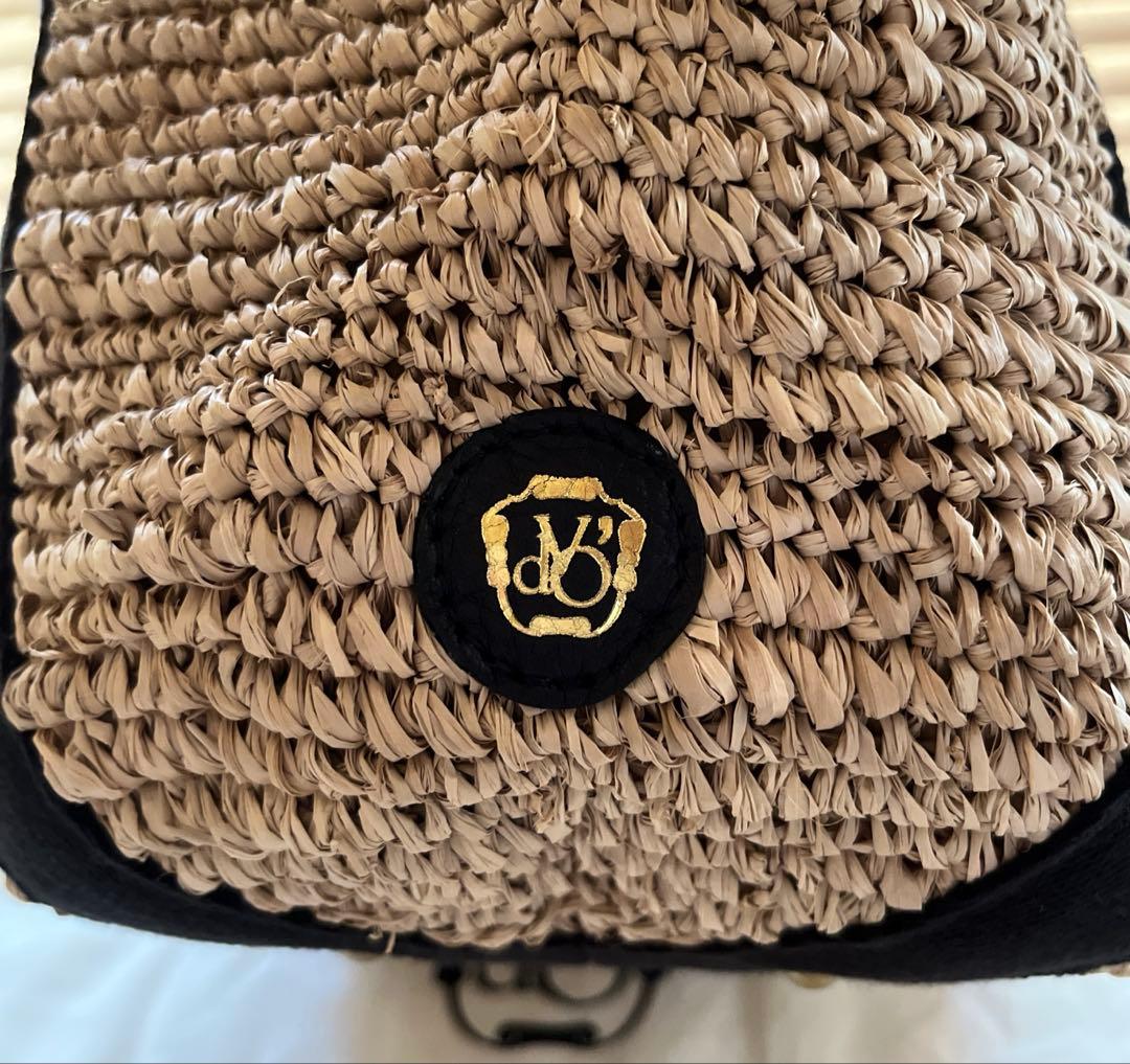 ヴィオラドーロ　かごバック VIOLAd'ORO ラフィア　黒