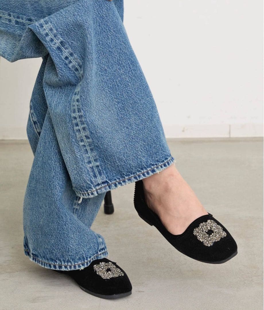 今期完売アパルトモン malus/マリュス velvet bigou shoes