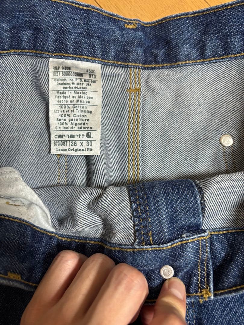carharrt ダブルニー デニム ルーズオリジナル　w36 L32 メキシコ