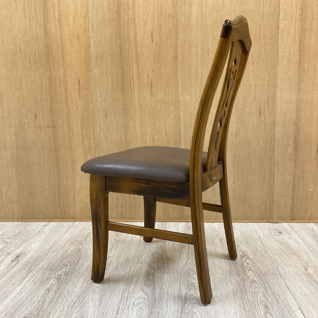 【カリモク】コロニアル　透かし彫り　ダイニングチェア　椅子 ①