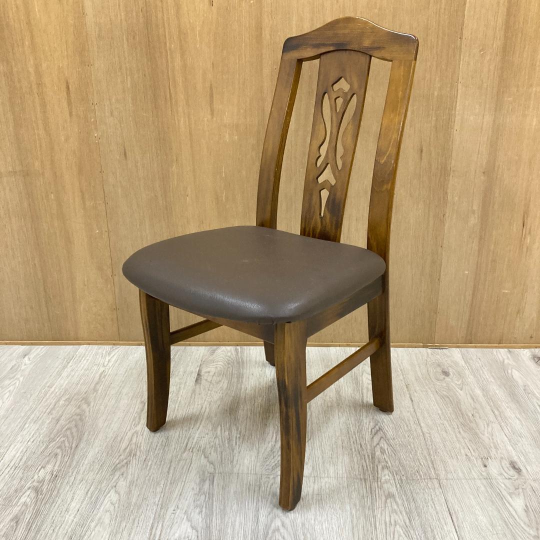 【カリモク】コロニアル　透かし彫り　ダイニングチェア　椅子 ①