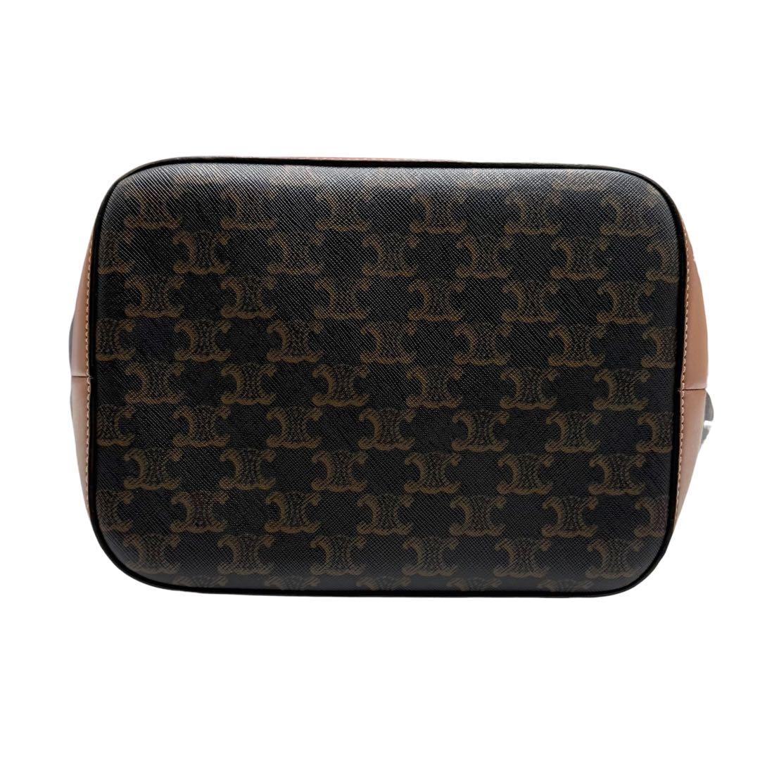 6185 美品 セリーヌ CELINE トリオンフ ミディアム バケット 牛革