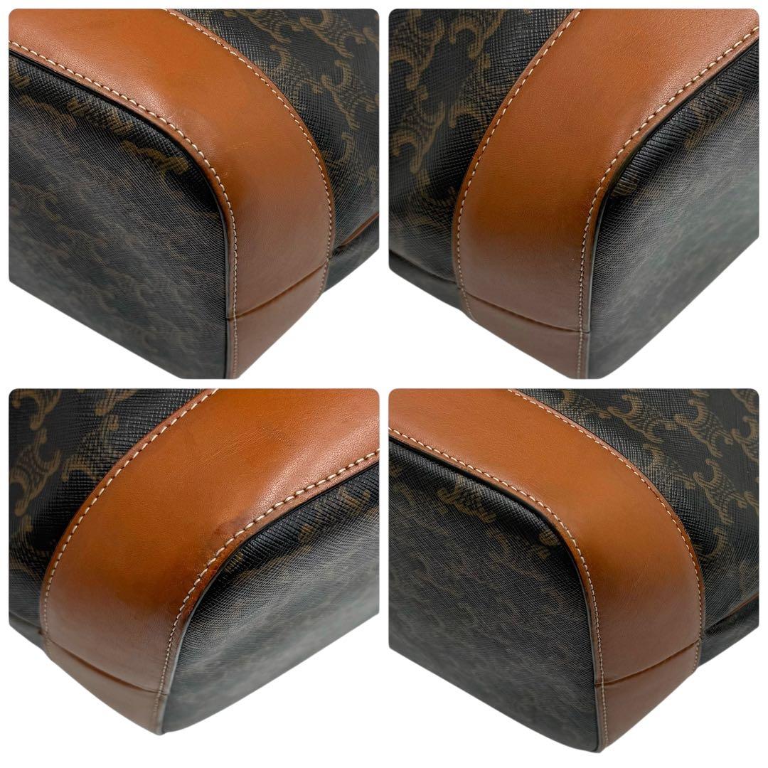 6185 美品 セリーヌ CELINE トリオンフ ミディアム バケット 牛革