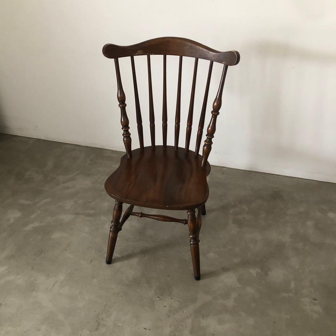 レトロ　アンティーク　古家具　キツツキ　柏木工　飛騨産業　ウィンザーチェア　椅子