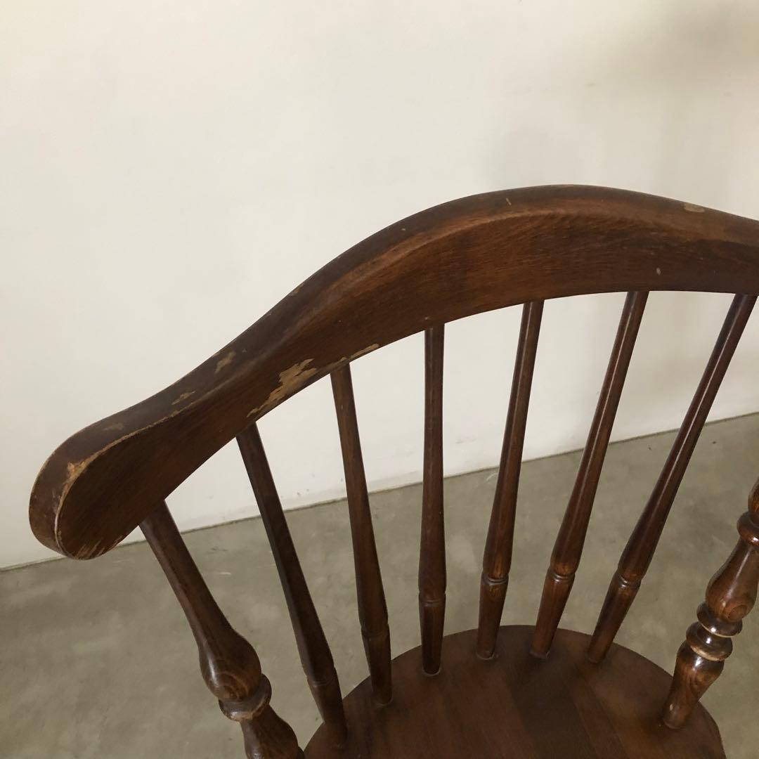 レトロ　アンティーク　古家具　キツツキ　柏木工　飛騨産業　ウィンザーチェア　椅子