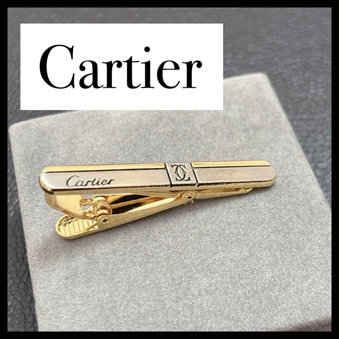 カルティエ タイピン ネクタイピン クリップ ゴールド ロゴレタッチ