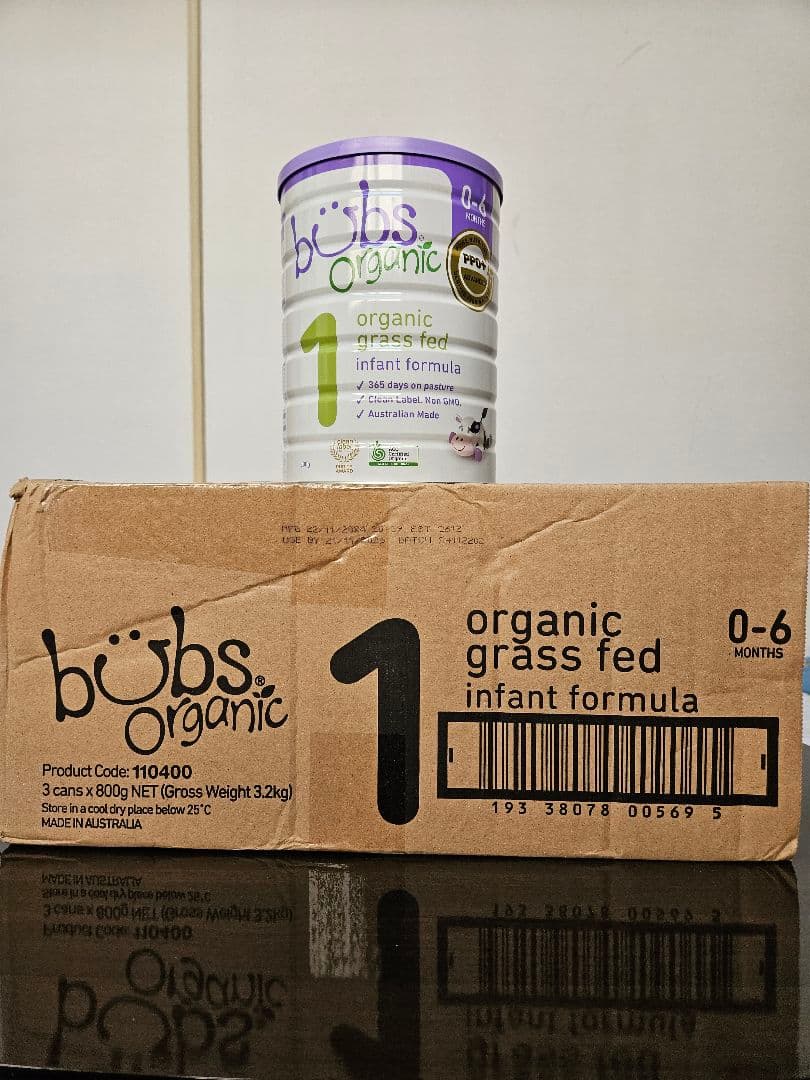 bubs organic 有機粉ミルク 0-6ヶ月 800g×3缶