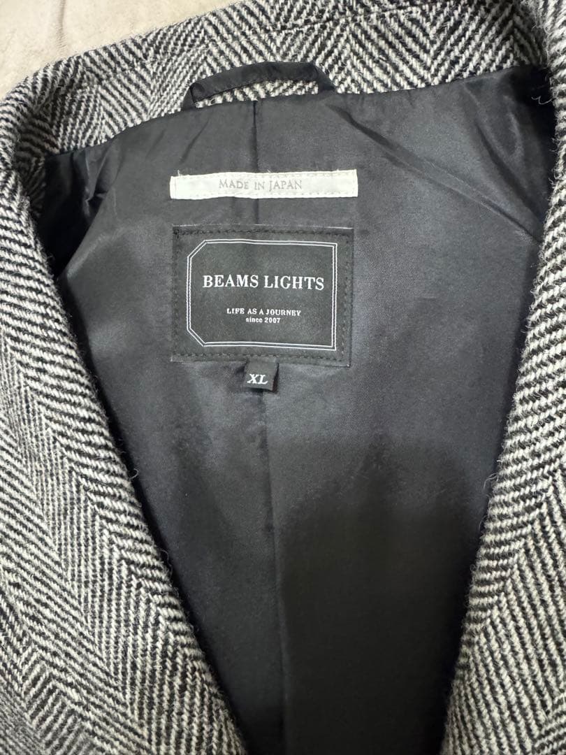 グレー ヘリンボーン ツイードコート