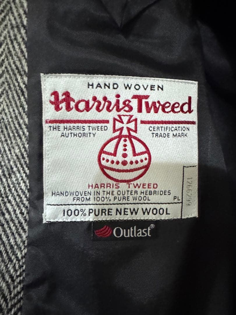 グレー ヘリンボーン ツイードコート