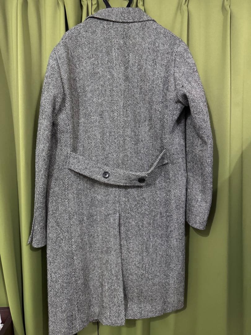グレー ヘリンボーン ツイードコート