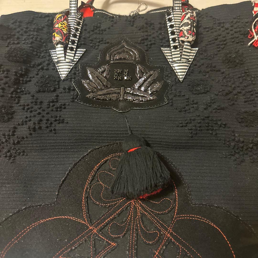 クリスチャンルブタン　バック　トート　ストラップ　黒　赤　ボストン