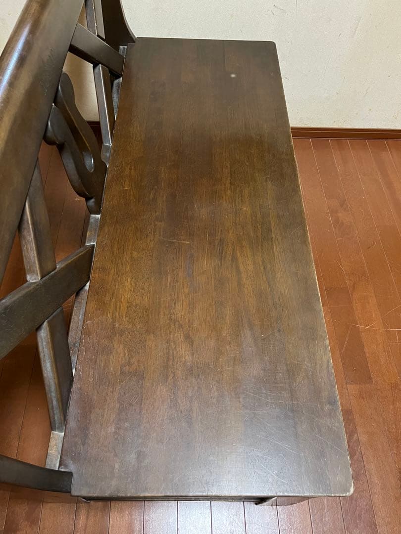 【愛知県岐阜県手渡値引】カリモク ルスティックRUSTIC ３人掛ベンチチェア