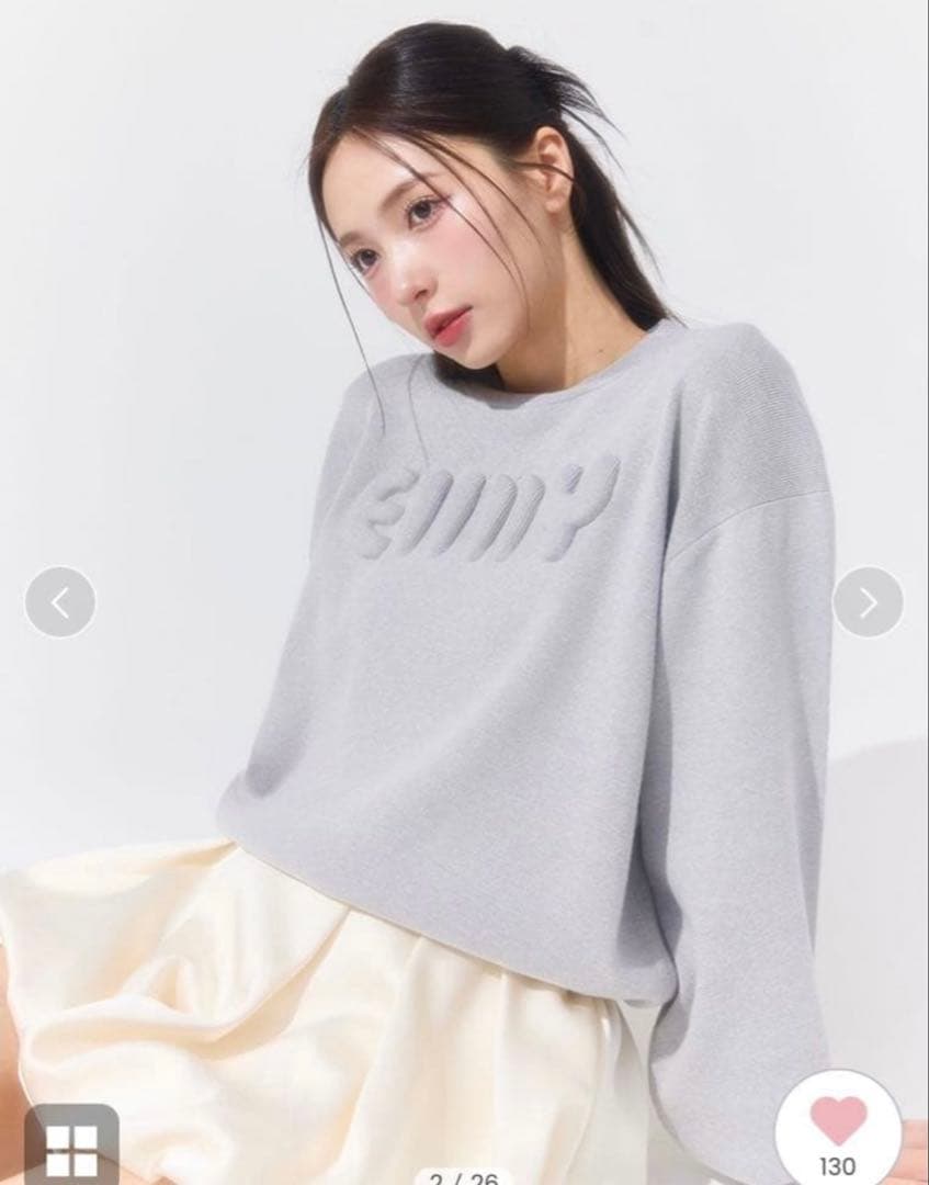 eimy istoire ロゴエンボスニット バルーンスカート