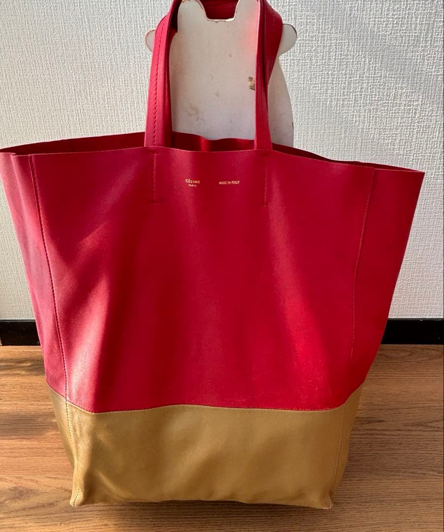 CÉLINE 赤✖️ベージュ トートバッグ